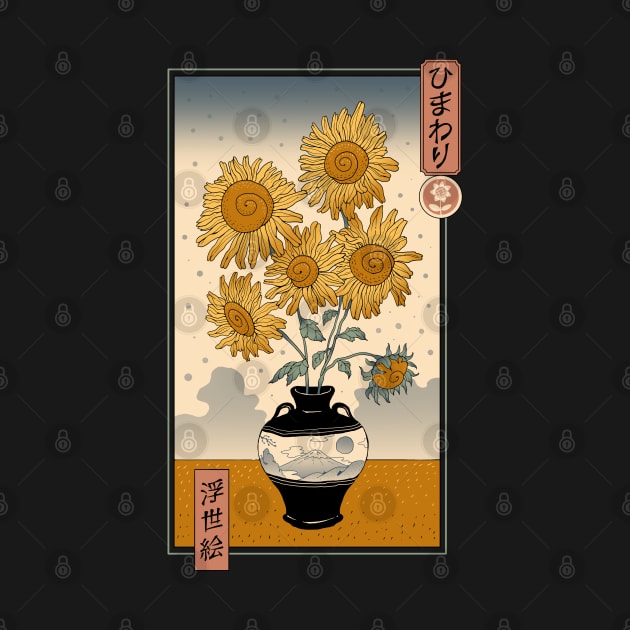 Sunflowers Ukiyo-e by Vincent Trinidad Art