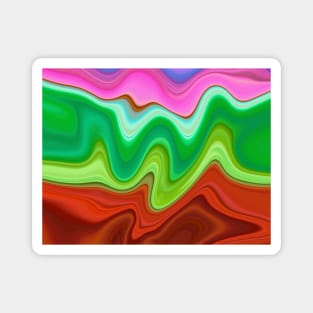 Colorful green red abstract art Magnet