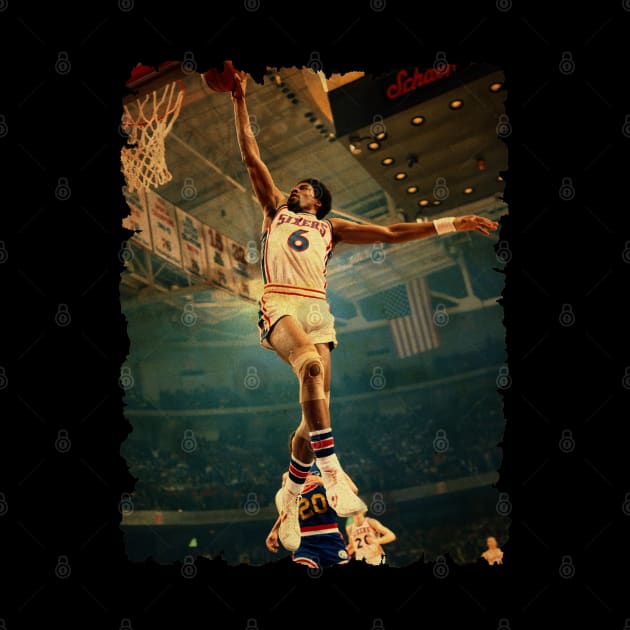 vintage julius erving flying dunk by ludfiprayogi