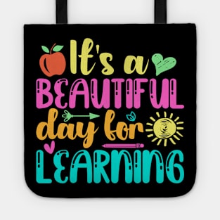 It's Beautiful Day For Learning Retro Teacher Students Women Tote