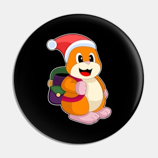 Hamster Christmas School Pin