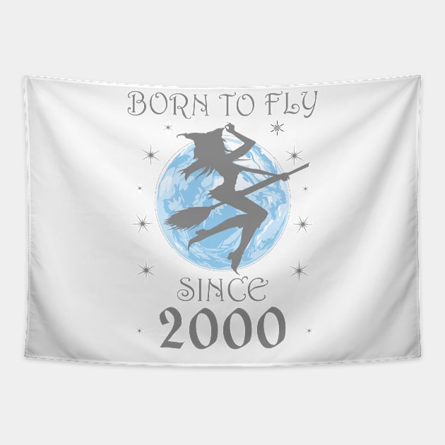 BORN TO FLY SINCE 1938 WITCHCRAFT T-SHIRT | WICCA BIRTHDAY WITCH GIFT Tapestry by Chameleon Living