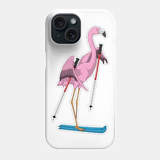 Flamingo Skier Ski Phone Case