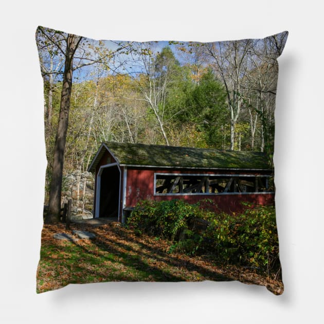 Covered Bridge Pillow by Rob Johnson Photography