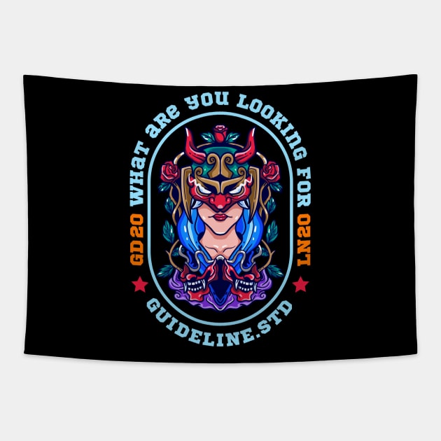 Geisha Hat horned woman Tapestry by Guideline.std