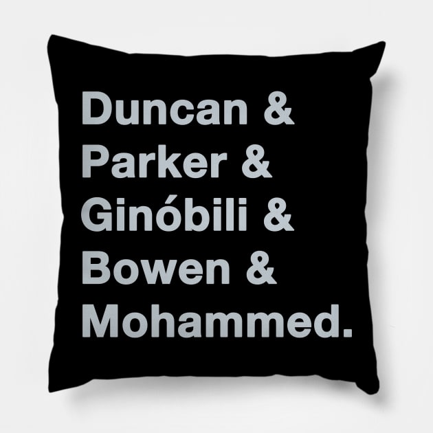 2005 San Antonio Spurs Greats Pillow by IdenticalExposure