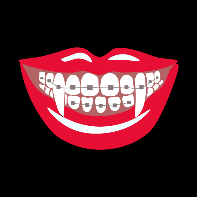Vampire Braces Teeth Orthodontist Dentist Funny Halloween by charlescheshire
