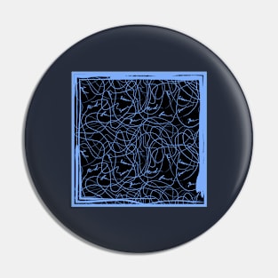 Abstraction with doodles in blue frame Pin