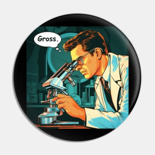 Funny scientist microscope biology specimen Pin