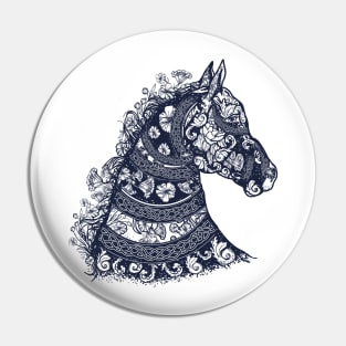 horse tattoo floral Pin