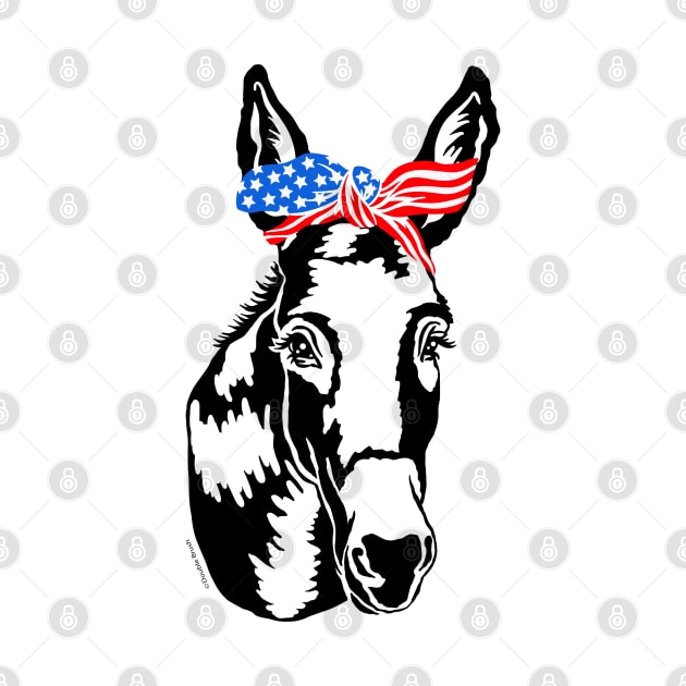 Patriotic Donkey Democrat American Flag Democratic Party by DoubleBrush