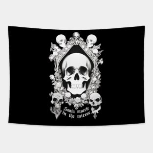 santa muerte in the mirror typo Tapestry