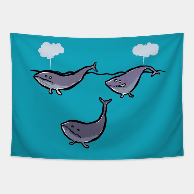 smelly whale Tapestry by greendeer