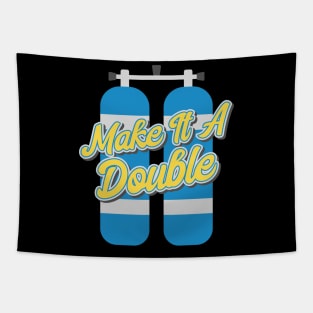 Scuba Diver T-Shirt Double Oxygen Tank Diving Pun Tapestry