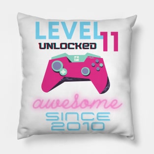 Level 11 Unlocked Awesome 2010 Video Gamer Pillow