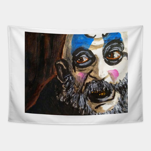 The Devil's Rejects "Aren't We Funny?" Captain Spaulding canvas portrait (original) Tapestry by StagArtStudios