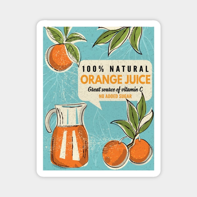 Vintage Orange Juice Ad Magnet by SWON Design