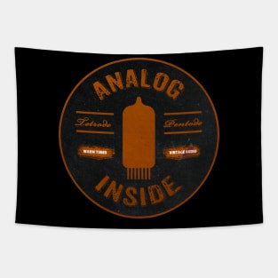 Analog Inside Retro Tubes Badge Tapestry