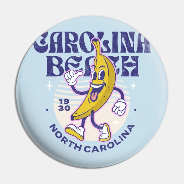 Carolina Beach, NC Summertime Vacationing Strutting Banana Pin by Contentarama