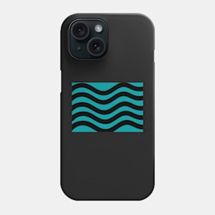 Medium blue and black wavy lines Phone Case