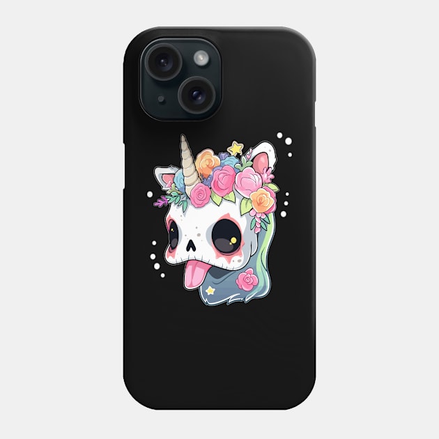Flora Zombie Unicorn Cute Halloween Unicorn Phone Case by QQdesigns