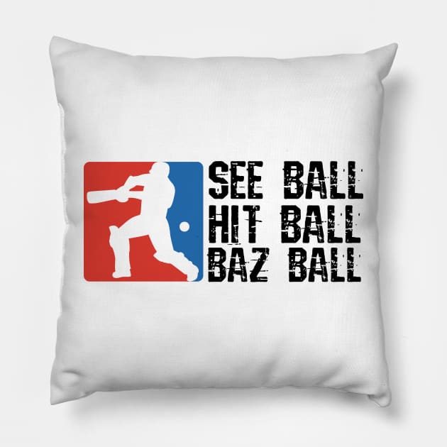 Bazball, see ball, hitball, bazball Pillow by Teessential