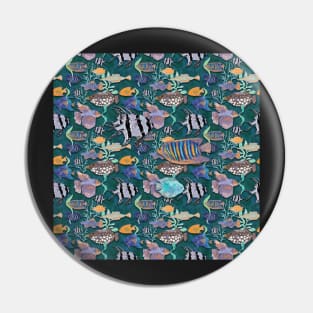 Aqua green fish tank pattern Pin