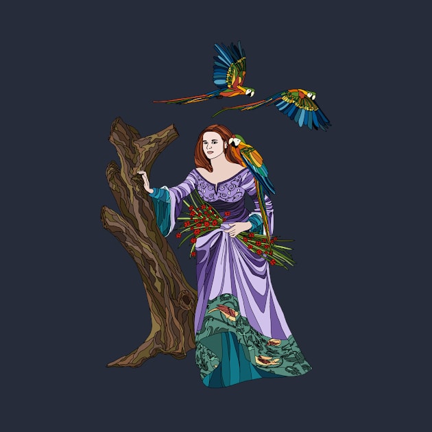 Lady with macaws by Quality Quail