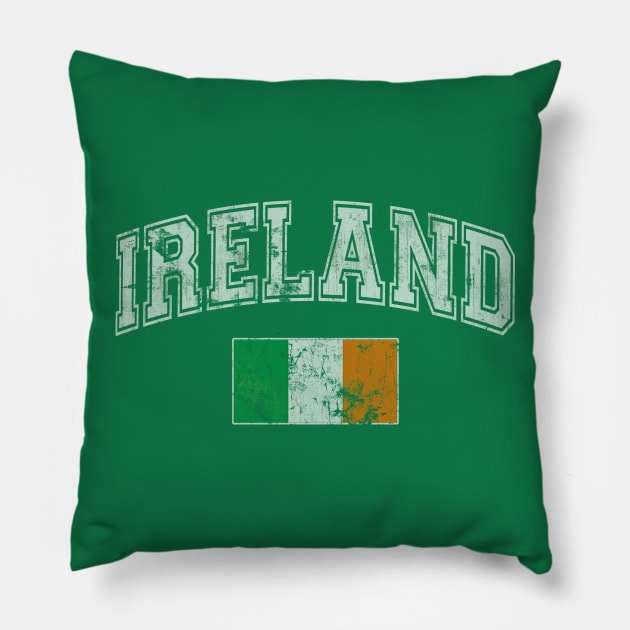 Retro Flag of Ireland Irish St Patrick's Day Pillow by E