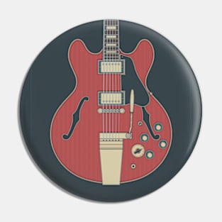 Cherry Vintage Hollow Body Guitar Pin