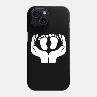 Hands holding baby feet silhouette Phone Case