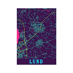 Lund Neon City Map T-Shirt