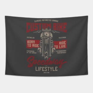 Classic Motorcycle Garage Tapestry