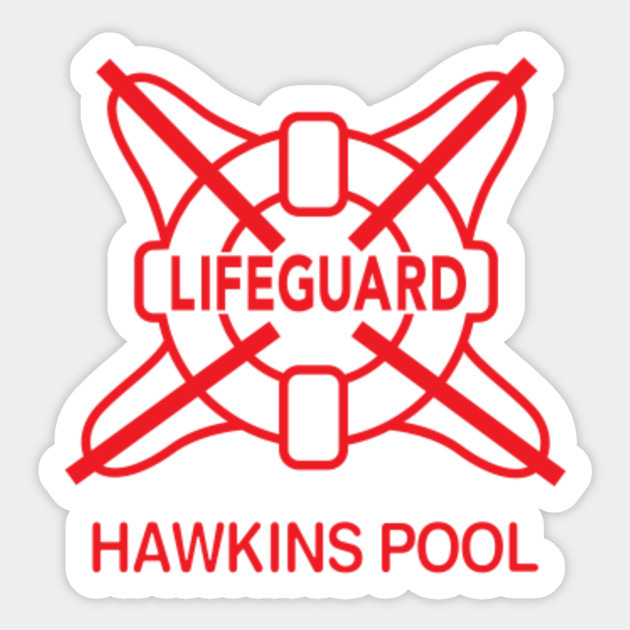 Hawkins Pool Lifeguard Red Logo Stranger Things Sticker