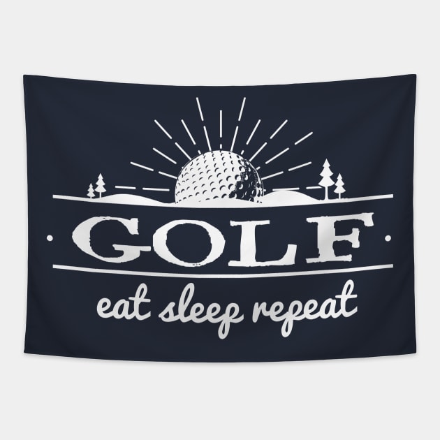Golf, Eat, Sleep, Repeat Tapestry by Jitterfly