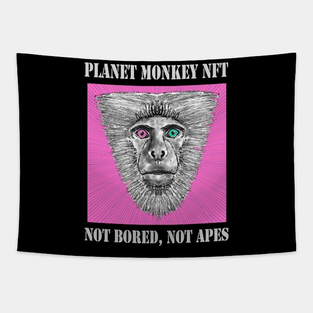 On Planet Monkey nft Collection Not Bored Apes Tapestry by PlanetMonkey