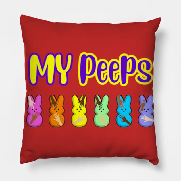 My Peeps Easter T-Shirt, cute bunnies Pillow by SidneyTees