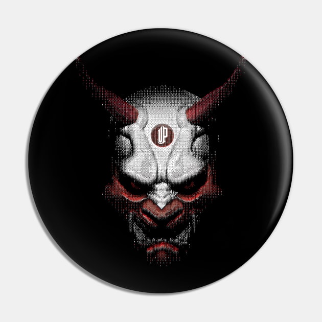 Oni Demon Mask Pin by Up_Design
