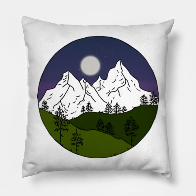 white mountains Pillow by RanitasArt