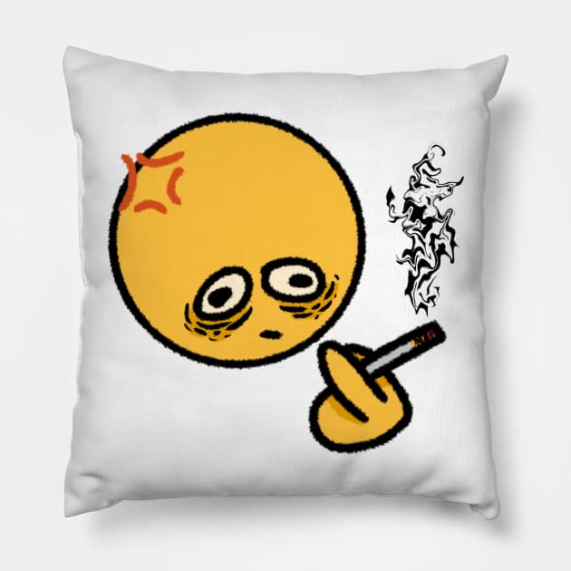Smoking cursed emoji Pillow by Bingust