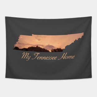 My Tennessee Home Sunset Orange Tapestry