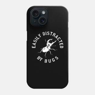 EASILY DISTRACTED BY INSECTS INTERVERTEBRATE ANIMALS COOL FUNNY VINTAGE WARNING VECTOR DESIGN Phone Case