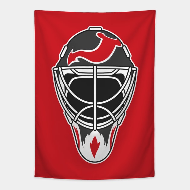 Martin Brodeur New Jersey Goalie Mask Tapestry by Carl Cordes