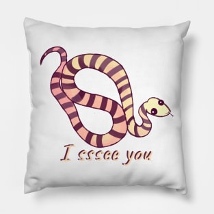 Cute watercolor snake Pillow