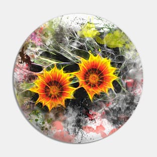 Glowing yellow daisies on white Pin