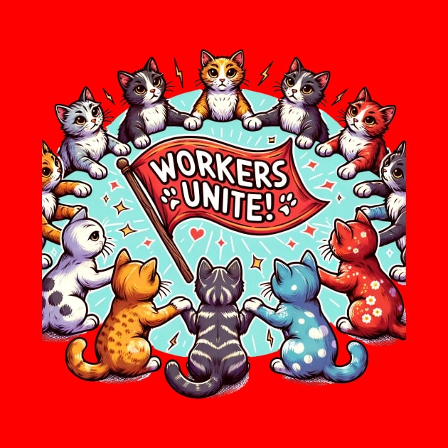 Workers Unite! - Circle of Cats design by Voices of Labor