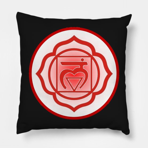 Grounded and balanced Root Chakra- Teal Pillow by EarthSoul