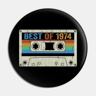 Best Of 1974 50th Birthday Gifts Cassette Tape Vintage Pin
