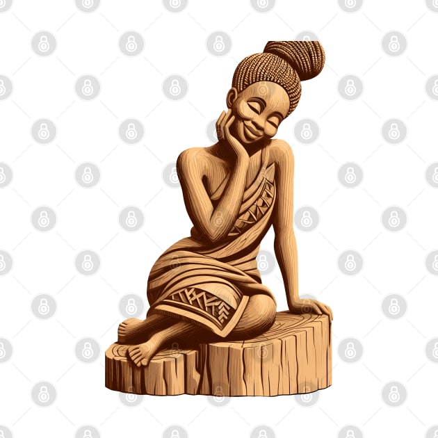 Afrocentric Woman Wooden Carving by Graceful Designs