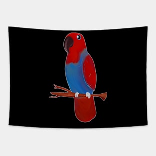 Red Eclectus Parrot Bird Drawing Tapestry